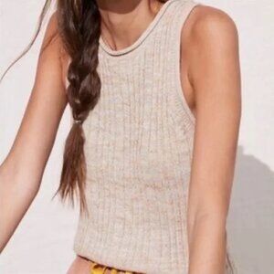 Anthropologie Pilcro Beige Ribbed Knit Tank